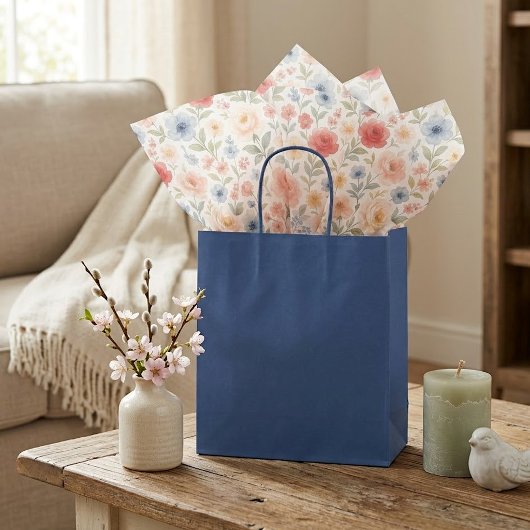 キュートなシャビーシック フランスの花柄アート 薄葉紙