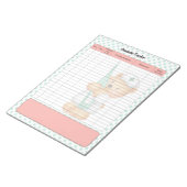 キュートなシュガーベアをテーマにした頭痛の追跡 ノートパッド (アングル)