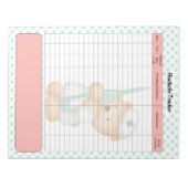 キュートなシュガーベアをテーマにした頭痛の追跡 ノートパッド (正面)