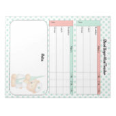 キュートなシュガーベア血糖ログ ノートパッド (正面)