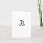 キュートなシルエット猫ありがとう サンキューカード (裏面)