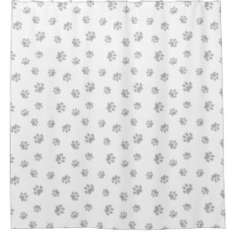 キュートなシルバーグレーの前絵 シャワーカーテン