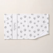 キュートなシルバーグレーププリントパーソナライズされた バスタオルセット (ハンドタオル)