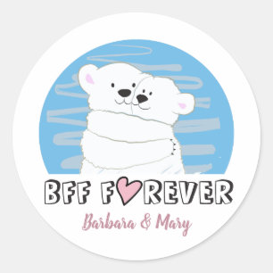 キュートなシロクマのBFFフレンドシップ ラウンドシール