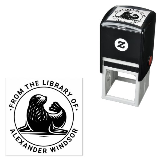 キュートなシールアップ#1ラウンドライブラリーブックネーム セルフインキングスタンプ (インサイチュ)