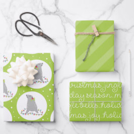 キュートなシールクリスマスラッピング紙シート ラッピングペーパーシート