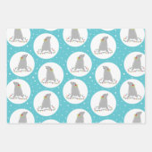 キュートなシールクリスマスラッピング紙シート ラッピングペーパーシート (正面)