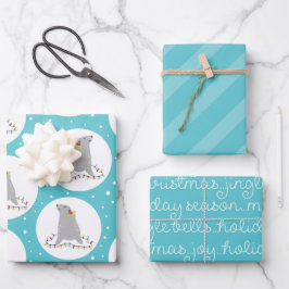 キュートなシールクリスマスラッピング紙シート ラッピングペーパーシート