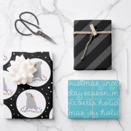 キュートなシールクリスマスラッピング紙シート ラッピングペーパーシート