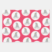 キュートなシールクリスマスラッピング紙シート ラッピングペーパーシート (正面)