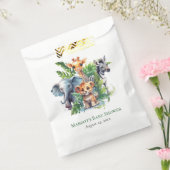 キュートなジャングルサファリ熱帯動物赤ちゃんシャワー フェイバーバッグ (封をした状態)