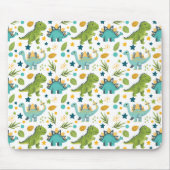 キュートなジュラ紀の恐竜のパターン マウスパッド (正面)