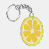 キュートなジューシーな柑橘系レモン熱帯フルーツスライス キーホルダー (正面左)