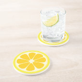 キュートなジューシーな柑橘系レモン熱帯フルーツスライス コースター (側面)