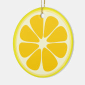キュートなジューシーな柑橘系レモン熱帯フルーツスライス セラミックオーナメント (左)