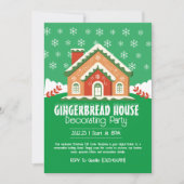 キュートなジンガー飾ブレッドハウスパーティー 招待状 (正面)