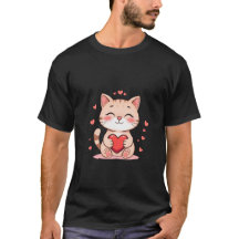 キュートなジンジャーキャットが赤いハートを抱っこ❤️✨🐾