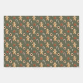 キュートなジンジャーパンベーキングパターンクリスマス ラッピングペーパーシート (正面3)