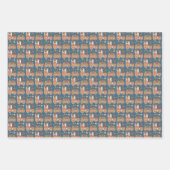 キュートなジンジャーブレッドのクリスマスフェスティバル ラッピングペーパーシート (正面)