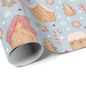 キュートなジンジャーブレッドのクリスマス ラッピングペーパー (ロールコーナー)