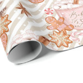 キュートなジンジャーブレッドのクリスマス ラッピングペーパー (ロールコーナー)