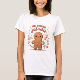 キュートなジンジャーブレッドのホリデー・ビジュアル クリスマスTシャツ Tシャツ