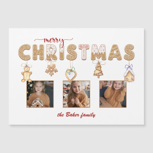 キュートなジンジャーブレッドのメリークリスマスマルチフォト (正面)