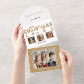 キュートなジンジャーブレッドのメリークリスマスマルチフォト オールインワン招待状 (貼ってはがせる)