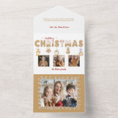 キュートなジンジャーブレッドのメリークリスマスマルチフォト オールインワン招待状 (内側)