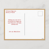 キュートなジンジャーブレッドのメリークリスマスマルチフォト シーズンポストカード (裏面)