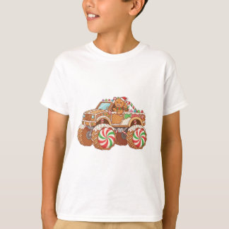 キュートなジンジャーブレッドキャンディモンスタートラック - 祝祭ホル Tシャツ
