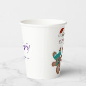 キュートなジンジャーブレッドクッキーのクリスマスホリデーパーティー 紙コップ (右)