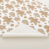 キュートなジンジャーブレッドクリスマスクッキーパターン シェルパブランケット (3/4)