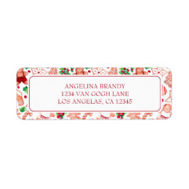 キュートなジンジャーブレッドクリスマス差出人住所 ラベル