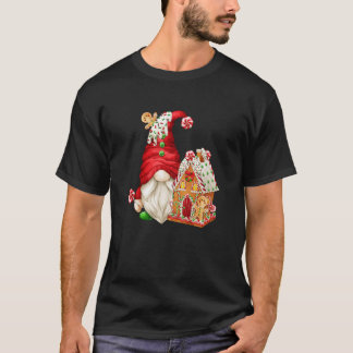 キュートなジンジャーブレッドハウスデザインとクリスマス Tシャツ