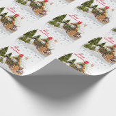キュートなジンジャーブレッドハウスプリントクリスマス ラッピングペーパー (角)