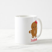 キュートなジンジャーブレッドパーソナライズされたガールクリスマスマグ コーヒーマグカップ (正面右)