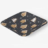 キュートなジンジャーブレッドヴィレッジモアツリーズブルークリスマス ペーパープレート (傾斜あり)