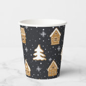 キュートなジンジャーブレッドヴィレッジモアツリーズブルークリスマス 紙コップ (正面)