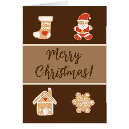 キュートなジンジャーブレッドヴィンテージクリスマスカード