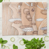 キュートなジンジャーブレッド村のアートワーク | キッチンタオル (折り畳み)