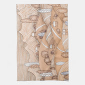 キュートなジンジャーブレッド村のアートワーク | キッチンタオル (縦)