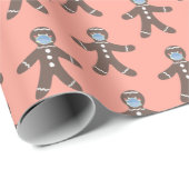 キュートなジンジャーブレッド柄パステルクリスマス ラッピングペーパー (ロールコーナー)