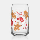 キュートなジンジャーブレッド飴と靴下のクリスマス ガラス缶 (正面)