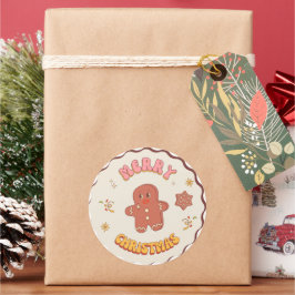 キュートなジンジャーブレッド - 祝祭的なクリスマスデザイン ラウンドシール