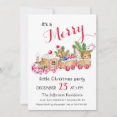 キュートなジンジャーブレッ表現ドリトルクリスマスパーティー 招待状 (正面)