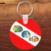 キュートなスキューバードダイビング国旗 キーホルダー (正面)