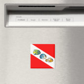 キュートなスキューバードダイビング国旗 マグネット (インサイチュ (食洗機))