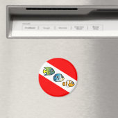 キュートなスキューバードダイビング国旗 マグネット (インサイチュ (食洗機))