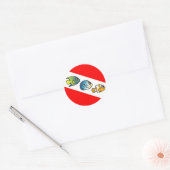 キュートなスキューバードダイビング国旗 ラウンドシール (封筒)